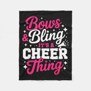 Bows &amp; bling a cheer thing funny cheerleading fleece blanket