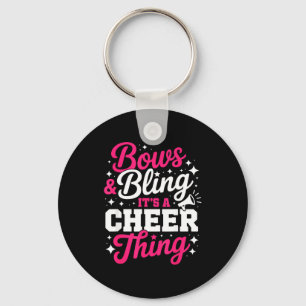 Bows & bling a cheer thing funny cheerleading key ring
