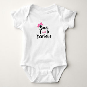 Bows and barbells baby bodysuit