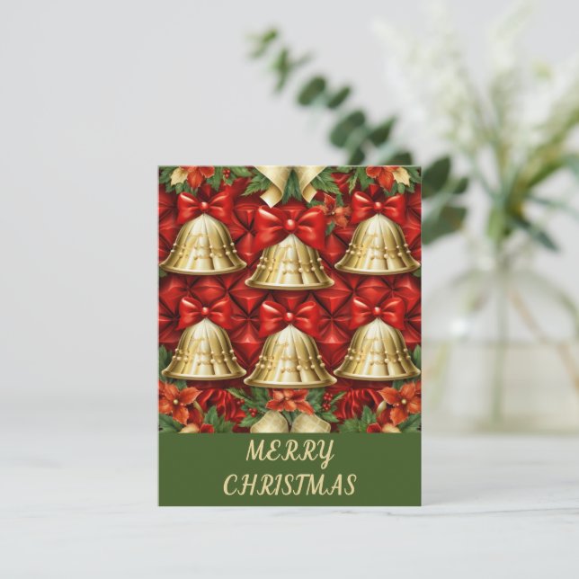 Bows And Bells - Christmas Card (Standing Front)