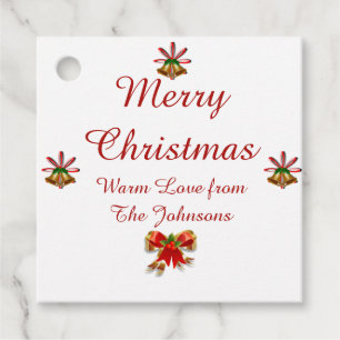 Bows and Bells Merry Christmas Favour Tags