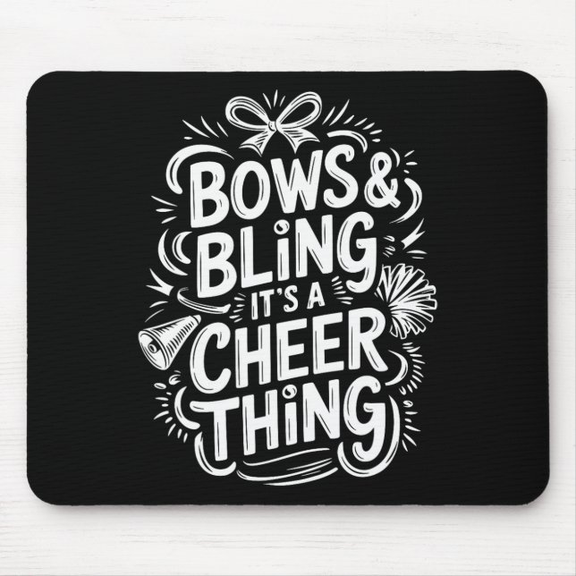 Bows And Bling It's A Cheer Thing, Cheerleader Che Mouse Mat (Front)