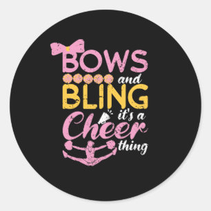 Bows And Bling Its A Cheer Thing Cheerleader Dance Classic Round Sticker