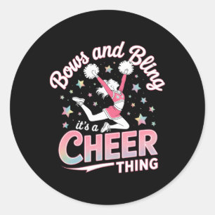 Bows And Bling It's A Cheer Thing Cheerleading Che Classic Round Sticker
