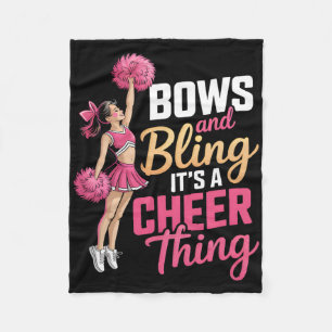 Bows And Bling It's A Cheer Thing Cheerleading Che Fleece Blanket