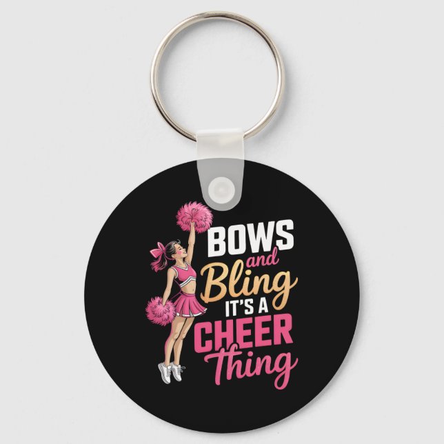 Bows And Bling It's A Cheer Thing Cheerleading Che Key Ring (Front)