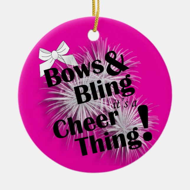 Bows And Bling It's A Cheer Thing Ornament (Front)