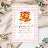 Bows and Brunch Pancake Blue Baby Shower Gingham