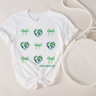 Bows and Hearts Earth Day Every Day Customizable T-Shirt