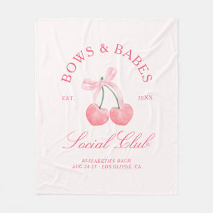 Bows & Babes Coquette Cherries Bachelorette Fleece Blanket