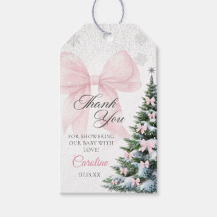 Bows Baby It's Cold Outside Baby Shower Gift Tag