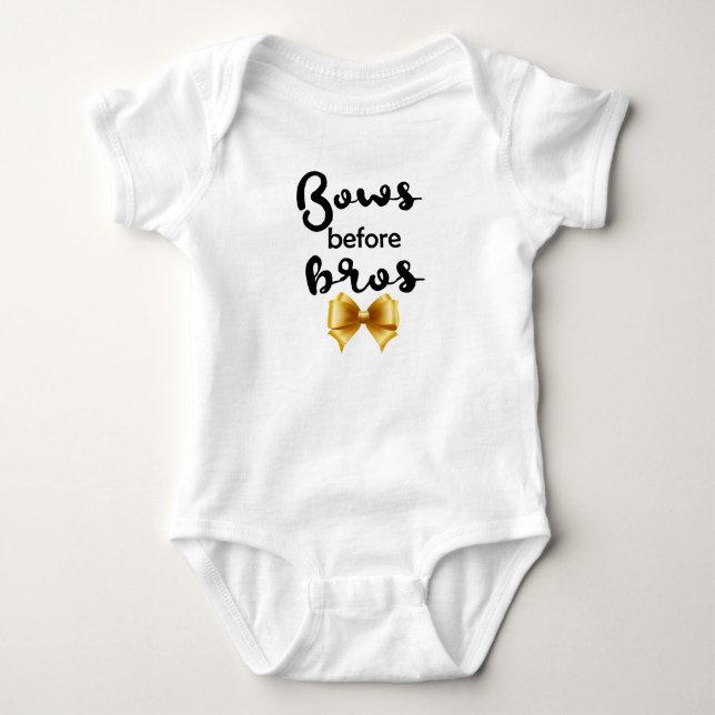 Bows before Bros Baby Bodysuit (Front)