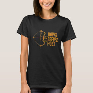 Bows Before Hoes Funny Archery Sport Biathlon T-Shirt