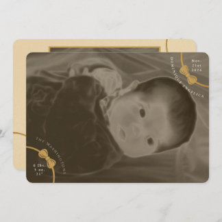 Bows Birth Announcement with Pertinent Details