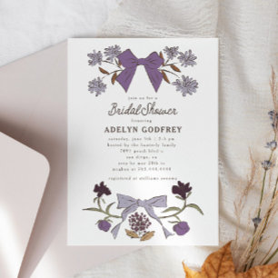 Bows & Blossoms Lilac Coquette Bridal Shower Invitation