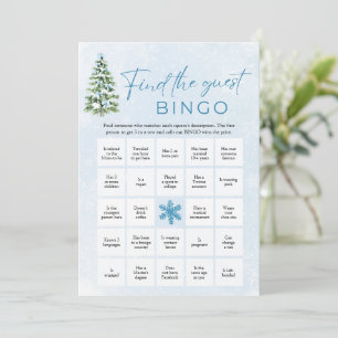 Bows Christmas Find the Guest Bingo Baby Shower Invitation