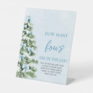 Bows Christmas Guess How Many Bows Baby Shower  Pedestal Sign