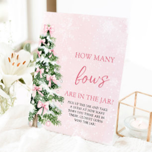 Bows Christmas Guess How Many Bows Baby Shower Pedestal Sign