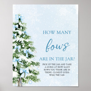 Bows Christmas Guess How Many Bows Baby Shower  Poster