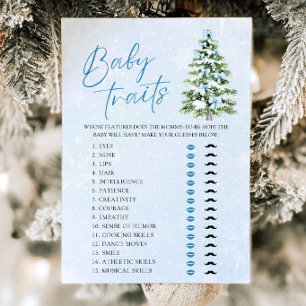 Bows Christmas Tree Baby Traits Baby Shower Game Invitation