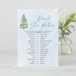 Bows Christmas Would She Rather Baby Shower Game Invitation