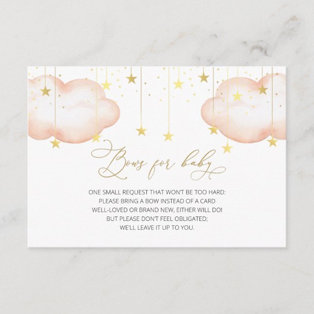 Bows for Baby Insert, Twinkle Twinkle Little Star  Enclosure Card (Front)