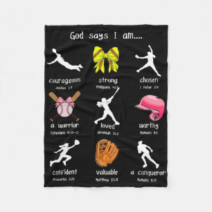 Bows God Say I Am Christian Softll Girls Bible Ver Fleece Blanket