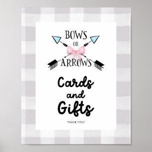 Bows or Arrows Gender Reveal Cards and Gifts Sign