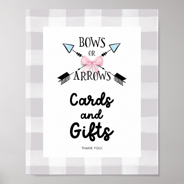 Bows or Arrows Gender Reveal Cards and Gifts Sign (Front)