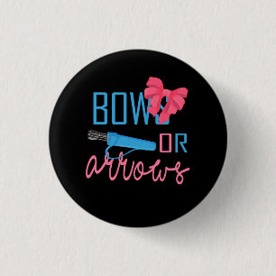 Bows Or Arrows Pink Or Blue Gender Reveal Party Id 3 Cm Round Badge