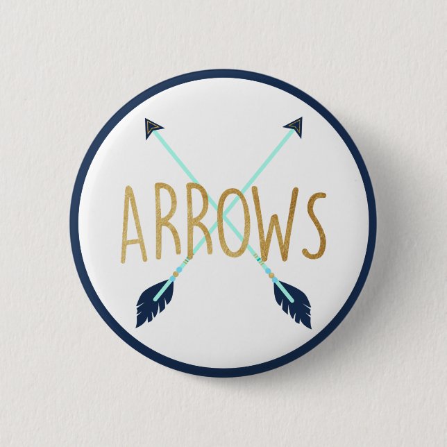 Bows or Arrows Vote the Gender Reveal Party - Boho 6 Cm Round Badge (Front)
