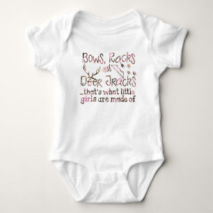 Bows, Racks, & Deer Tracks Little Girls Baby Bodysuit