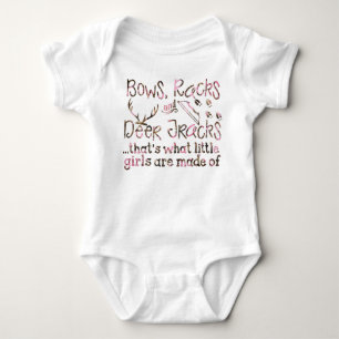 Bows, Racks & Deer Tracks Little Girls Baby Bodysuit