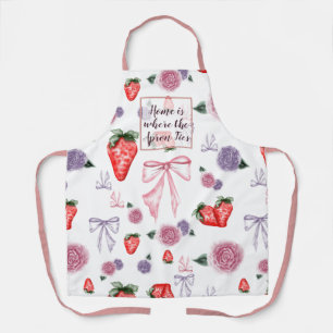 Bows, Roses & Strawberries Coquette Large Pattern  Apron