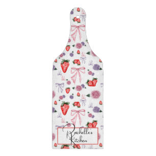 Bows, Roses & Strawberries Coquette Pattern  Cutting Board