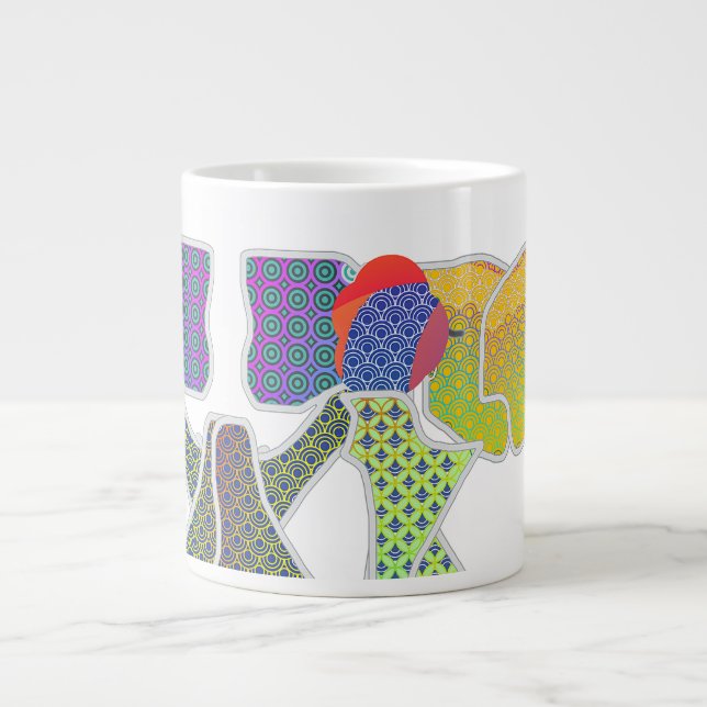 Bows With Patterns Large Coffee Mug (Front)