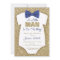 Bowtie Baby Shower Invitation Gold Glitter