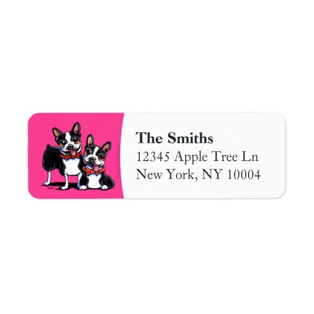 Bowtie Boston Terriers Hot Pink (Front)