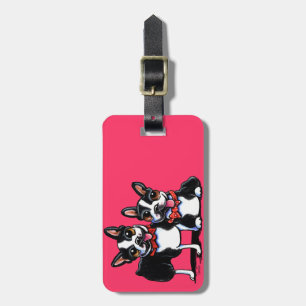 Bowtie Boston Terriers Off-Leash Art™ Luggage Tag