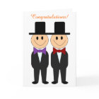 Bowtie Grooms Gay Wedding Card