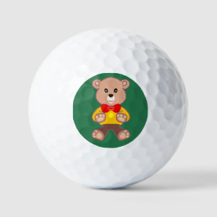 Bowtie Teddy bear on Green Golf Balls