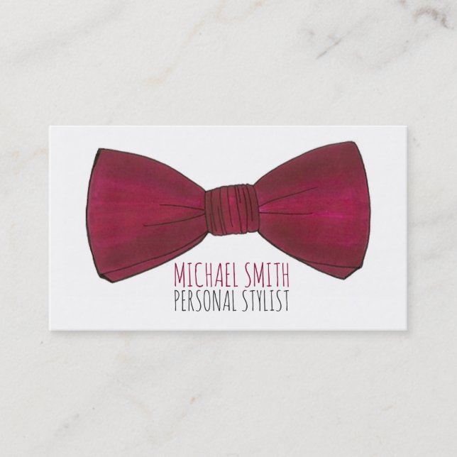Bowtie Wardrobe Personal Stylist Menswear Fashion Business Card (Front)