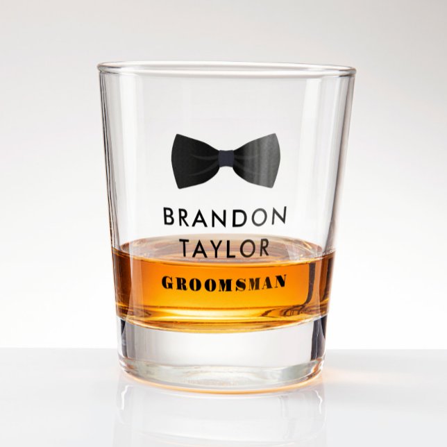 Bowtie Wedding Party Groomsman Gift Shot Glass (Creator Uploaded)