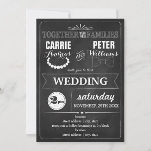 Bowties and Pearls Wedding Invitation