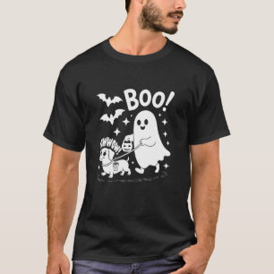 Bowwow Boo Cute Halloween Ghost and Dog Design T-Shirt