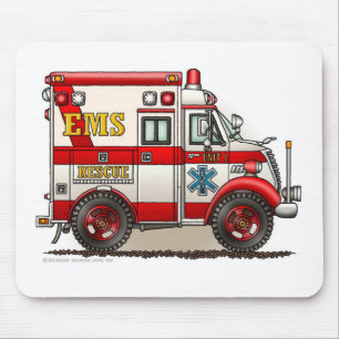 Box Ambulance EMS EMT Emergency Mouse Mat