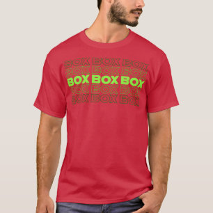 Box Box Box F1 Faded Green Text Design T-Shirt