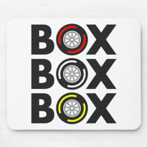 "Box Box Box" F1 Tyre Compound Design Mouse Mat