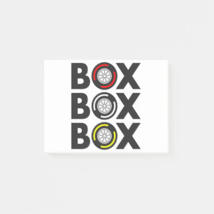 "Box Box Box" F1 Tyre Compound Design Post-it Notes
