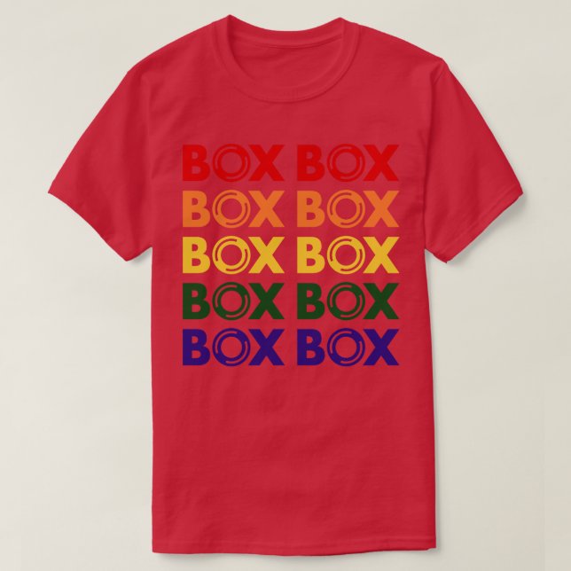 Box Box F1 Tyre Multi Colour Design T-Shirt (Design Front)